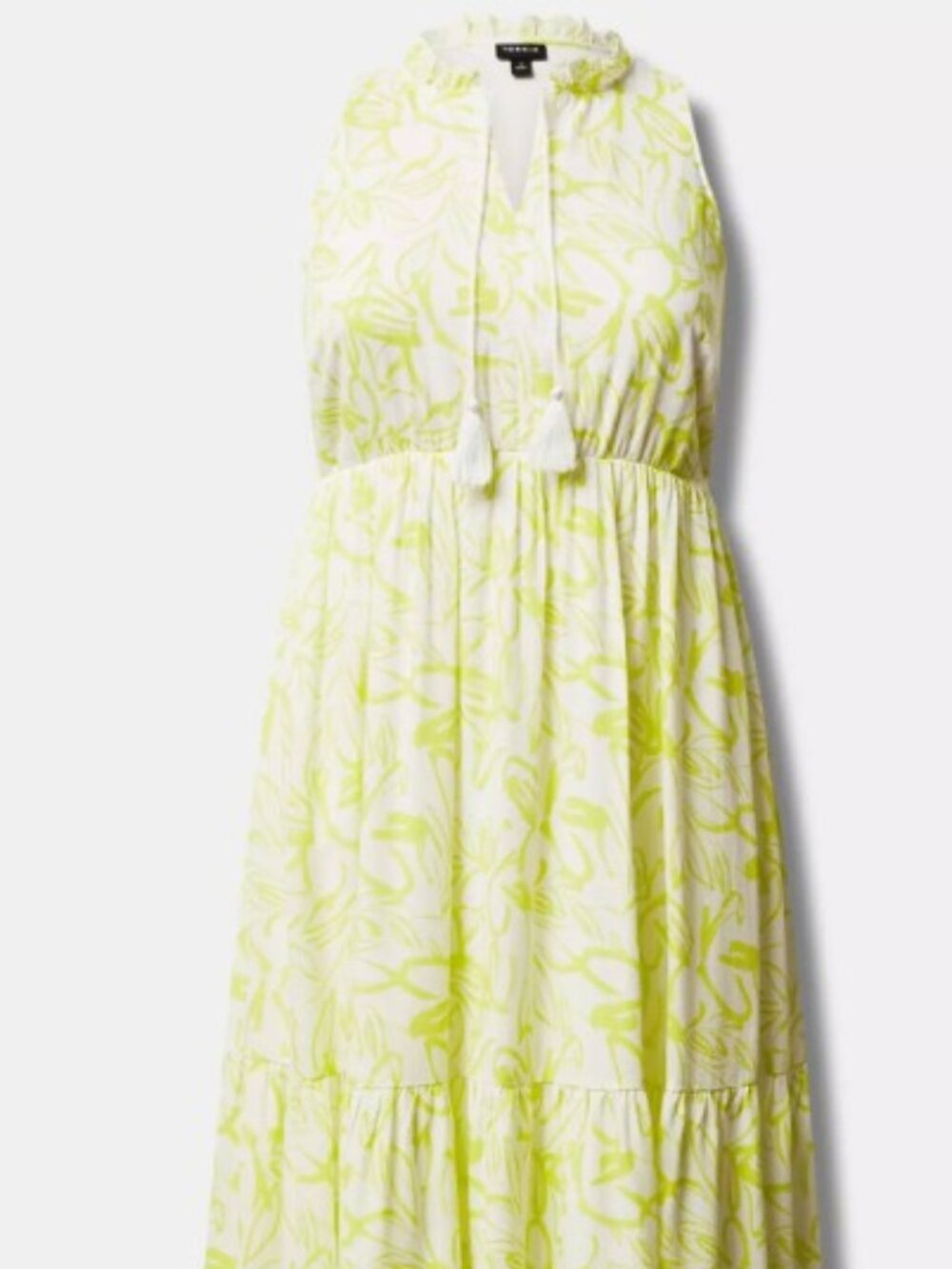 Torrid Midi Wash Gauze Tiered Dress — SKU 40261097 (Size 2 — Floral Yellow)